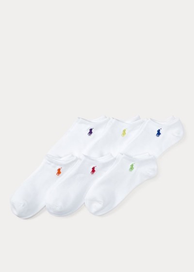 Calcetines Polo Ralph Lauren Mujer Blancos - Ultralow 6-Pack - COGTL3514